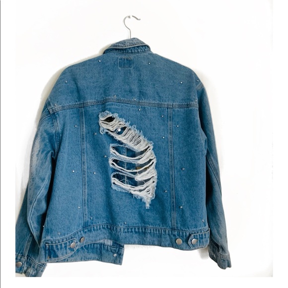 Distressed denim jacket - Picture 2 of 3